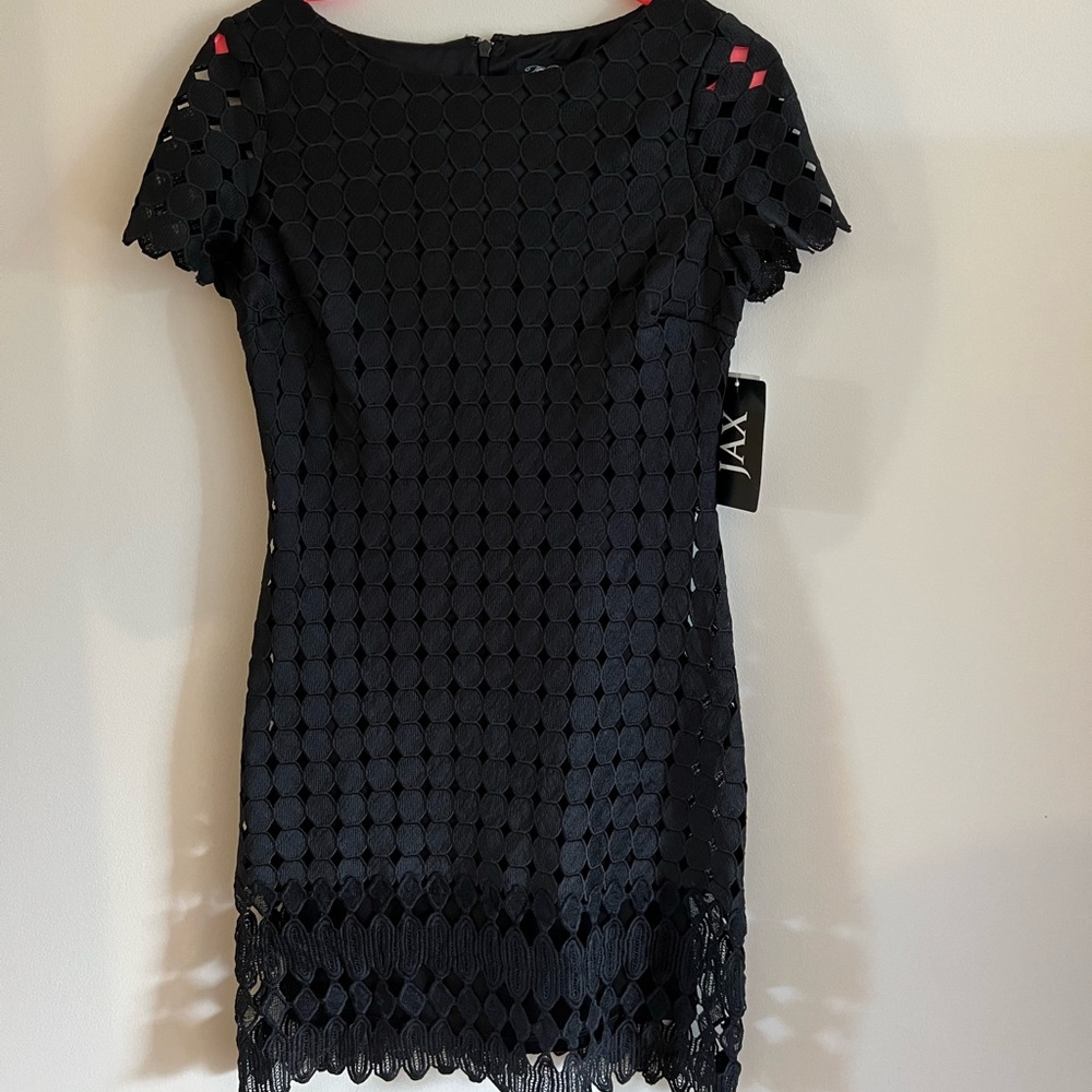 Formal Black Short Sleeved Dress